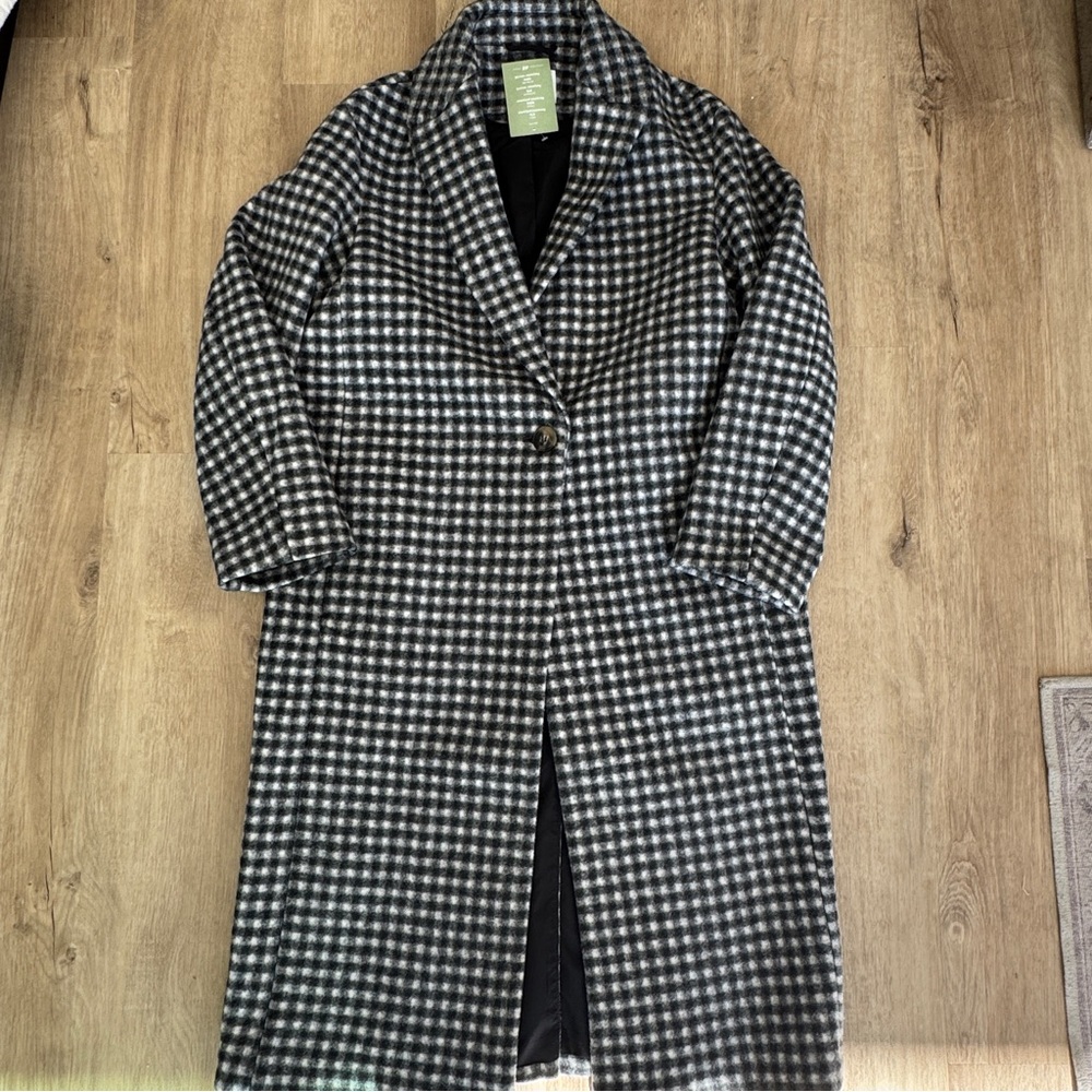 H&M Checkered Coat sz S